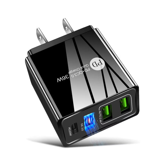 USB Wall Charger Block, 4-Port Charging Block, QC 3.0 Fast USB Wall Plug for Phone Xs/Xs Max/Xr/X/8/7/6, Tablets, Charging Cube with Google Pixel, HTC, Galaxy/Note/Edge, LG, Nexus, & More